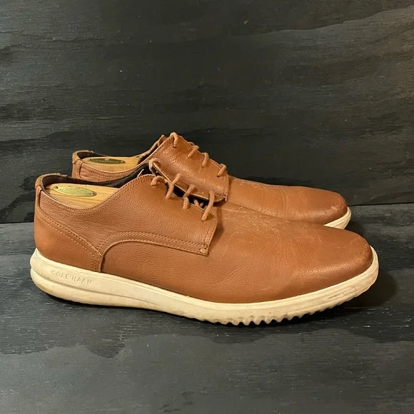 Mens Cole Haan Grand+ Oxford Shoes Sz 8 Used Brown Leather C36935 Cole Haan Grand Plain C36935 Brown Leather Laced Oxford  main image 3